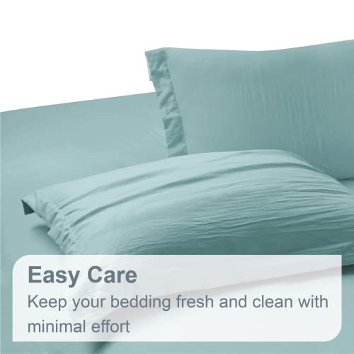 Swift Home King/Cal King Microfiber Duvet Cover & Sham Bedding Set, Prewashed Crinkle, Ultra-Soft, Lightweight & Durable – Mint, King/Cal King (106“X92”) – Comforter Not Included #TOP4