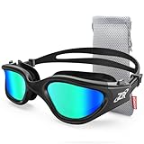 Zionor Swimming Goggles, G1 Polarized Swim Goggles with Mirror/Smoke Lens UV Protection Watertight Anti-Fog Adjustable Strap Comfort fit for Unisex Adult Men and Women, Teenagers