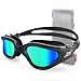 Zionor Swimming Goggles, G1 Polarized Swim Goggles with Mirror/Smoke Lens UV Protection Watertight Anti-Fog Adjustable Strap Comfort fit for Unisex Adult Men and Women, Teenagers