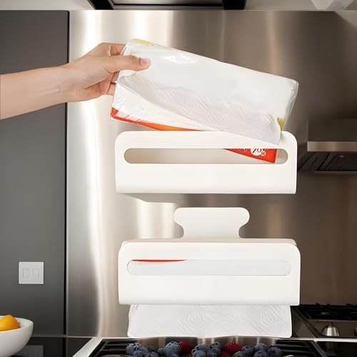 Portarrollos de papel magnético y organizador de pared para organizar tu baño o dormitorio 4