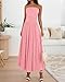 BTFBM Summer Maxi Dresses for Women 2026 Strapless Ruched Tube Top Beach Vacation Spring Wedding Guest Dress Pockets (Pink, Small)