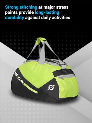 Image of NIVIA Sportspace 2.0 Polyester Gym Bag, Unisex Gym Bags, Adjustable Shoulder Bag for Men, Duffle Gym Bags for Men, Sports Kit, Duffle Bags Travel,Capacity-18 litres