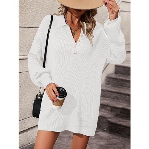 Robe pull-over mince col en V pour vos sorties chics en ville