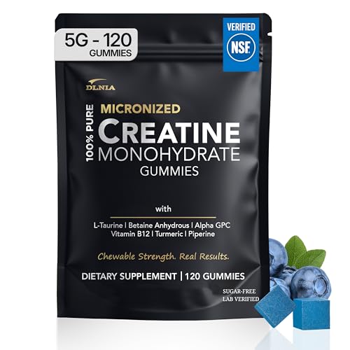 Creatine Monohydrate Gummies for Men & Women - Sugar Free & Vegan Advanced Formula W/L-Taurine...