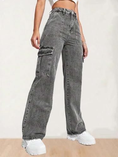 Image of KOTTY High Waist Wide Fit Jeans - Women's Relaxed Denim with Wide Leg