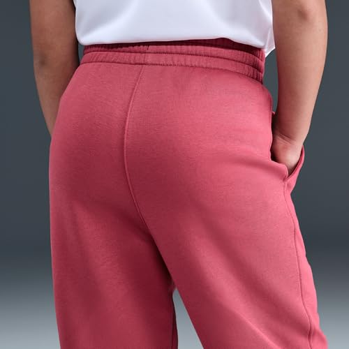 Nike Sportswear Club Fleece Big Kids' (Girls') High-Waisted Fitted Pants (Sweet Beet/Sweet Beet/White)3