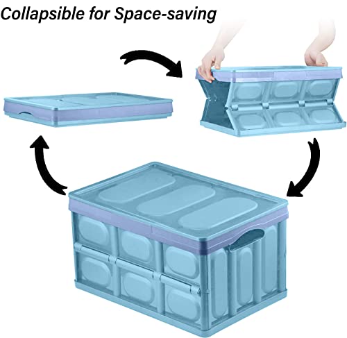 Chiitek Foldable Storage Bin 30Liter Durable Plastic Trunk/Camping Organizer Travel Box Tidy Things Up For Indoor, Car, Van, Outdoor, Travel #TOP3