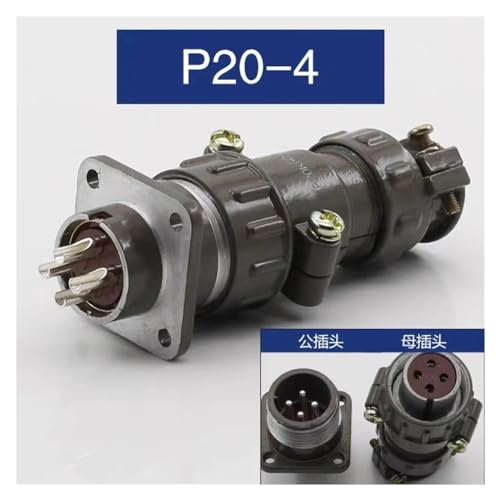 Conector redondo Aviation P20 serie 4 Core diámetro 20MM miniatura 2