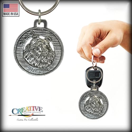 Sheltie Keychain, Dog, Pewter, D164KC, 1 1/2", 100% Handmade in the USA, Pet, Tag, Metal, Keychain, Key Chain, Key Ring, Key Fob, Gift, Over 90 Dog Keychains3