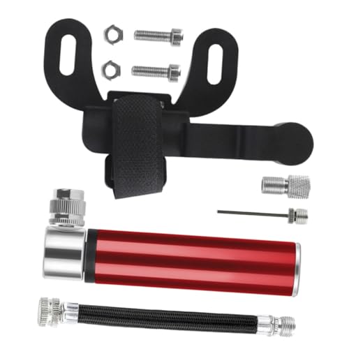 Bomba de bicicleta portátil de aleación mini inflador manual rojo 3