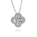 18k Rose Gold Plated Lucky Clover Necklace Elegant Leaf Women Jewelry Pendant Black