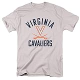 University of Virginia Official UVA Cavaliers Logo Unisex Adult T-Shirt, Silver, 3X-Large