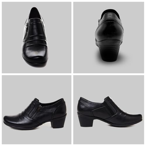 Women Dressy Shoes Low Chunky Block Heels Slip-On Office Business Work Pumps Loafers & Slip-ons4