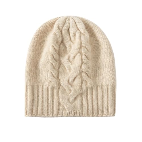 Chapeau en cachemire tricoté pour femme bonnet chaud doux de hiver