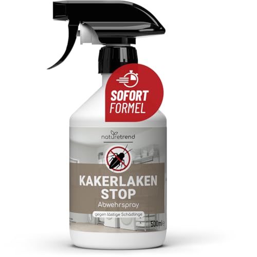 naturetrend Kakerlaken Stop Spray 500 ml - Anti Kakerlaken Spray I Effektives Abwehrspray gegen Schaben Küchenschaben I Nicht färbend I Langanhaltender Schutz