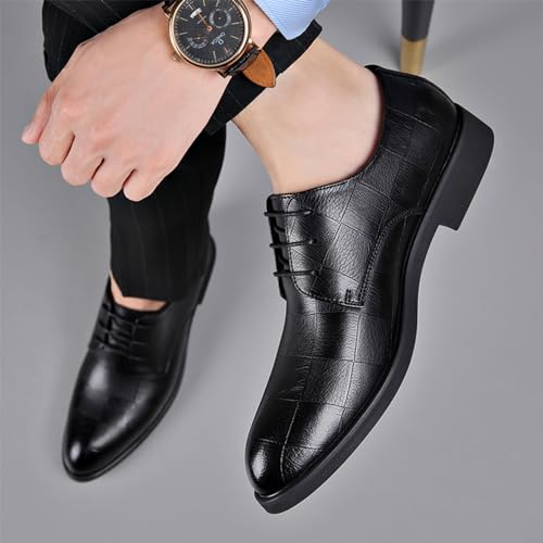YZABEL Men's Dress Shoes Casual Business Oxford Dress Shoes for Men Formal Business Casual Oxford Trendy Plaid Upper Tuxedo Shoes for Men3