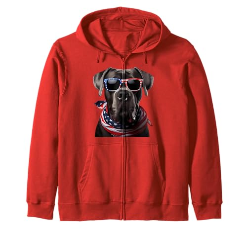 American Cane Corso Dog 4 de julio Incependence Day Dueño Sudadera con Capucha