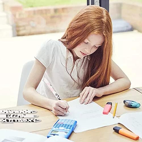 Unvtap 12 Pack Cute Gel Ink Pens Retractable Pens, Retractable Gel Ink Pens, Cute Cow Pen Set, 0.5mm Cute Pens Black Gel Ink Pens for Office School Supplies Gifts for Girl Women Kids