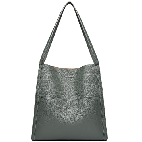 Luckywaqng Color sólido Simple Shoulder Bag Crossbody Purse Bag For Women Vinyl Leggings Con Bolsillos, verde, talla única