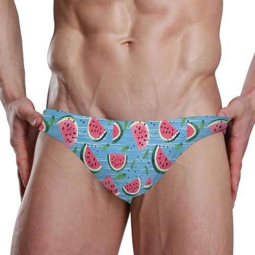 Watermelon Fruit Swim Briefs for Men Swimsuit Bikini Swimwear S A1114464