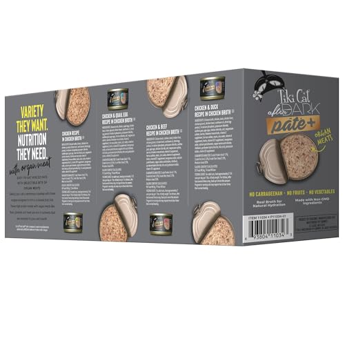 Image of Tiki Cat After Dark Pate+ Wet Cat Food, Variety Pack, 2.8 oz. Cans (Pack of 12)