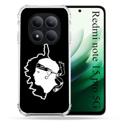 Coque renforcée Redmi Note 15 Pro 5G finition noire motif Corse haut de gamme