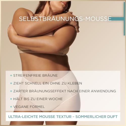 Garnier Selbstbräunungsmousse, Pflegender Selbstbräuner für eine natürliche und fleckenfreie Bräune, Ambre Solaire Natural Bronzer, 1 x 200 ml