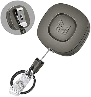 MNGARISTA Heavy Duty Metal Retractable Keychain with Belt Clip, ID Badge Reel with 31.5" Steel Cord, 8.0oz