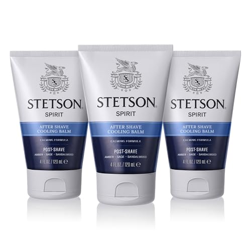 Stetson Spirit Cooling After Shave Balm for Men, 3 Pack 4 Fl Oz Each