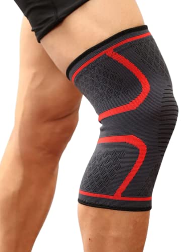 Image of Meditouch Knee Cap Support Brace Compression Sleeve for Men & Women /Meniscus Tear type ACL Arthritis Joint Pain Relief Walking Running Gym Cycling Sports Jogging Workout (L, 1)