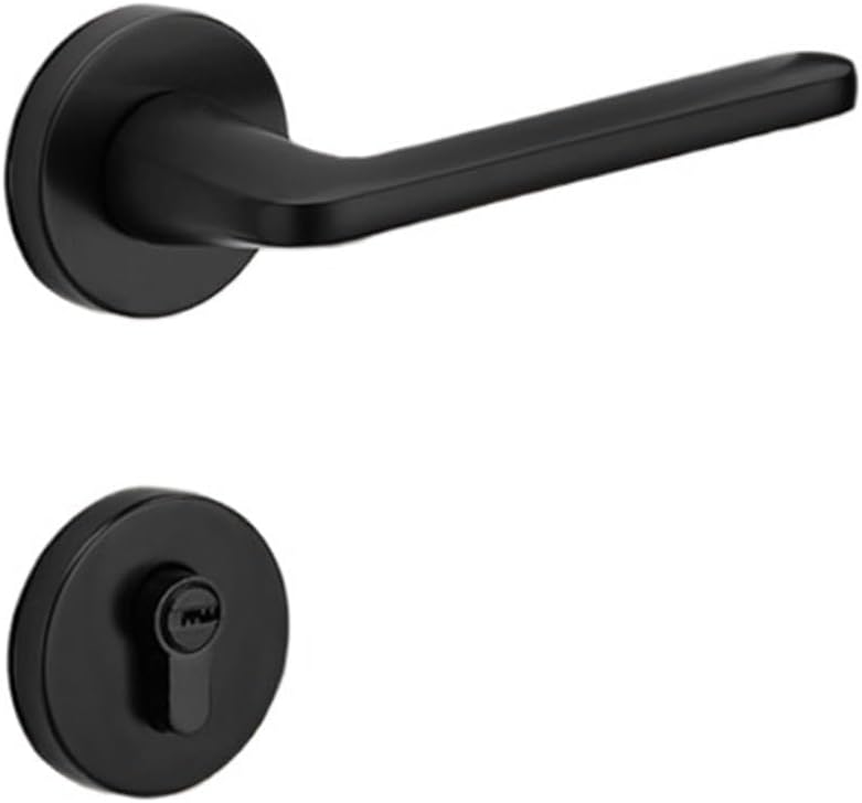 Pure Copper Door Lock Villa Indoor Bedroom Door Magnetic Split Lock Modern Simple Household Brass Solid Wood Door Lock(Elegant Black zinc Alloy)