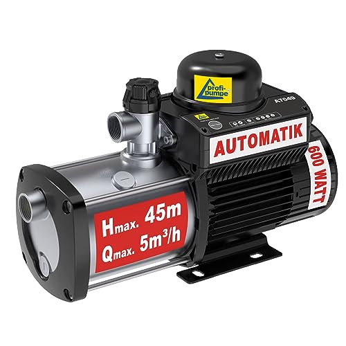 INVERTER HAUSWASSERWERK INVERT-Tech 5-600-10, Hauswasserautomat Permanent Magnet Vortex-Pumpe Hauswasserpumpe Wasserpumpe Gartenpumpe Kreiselpumpe mit SENSOR-CONTROL