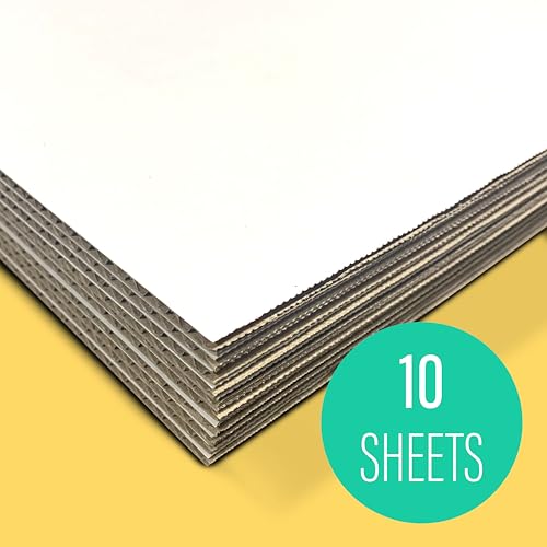 Image of Flipside Products 20 inch x 30 inch White Corrugated Project Sheet, Sign Making, Artwork, Crafts, Mount Photos, Pack of 10