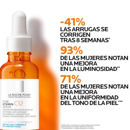 Miniatura 2 de La Roche Posay, Pure Vitamin C12 Sérum Antiedad Con Vitamina C, Corrige Arrugas, Ilumina Y Alisa La Piel, Antioxidante, Renovación Celular, Para Todo Tipo De Pieles, 30ml