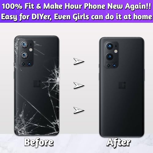 LUVSS Back Glass Cover Replacement Compitable for OnePlus 9 Pro Rear Cover + Camera Lens + Repair Manual DIY Tools Kit (Black) - Image 3