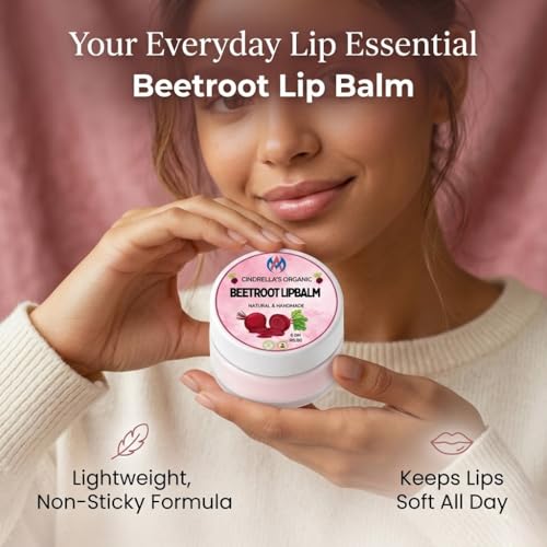 Image of Beetroot Lip Balm for Natural Pink Lips | Hydrating & Moisturizing Lip Care | Repairs Dry & Chapped Lips | Chemical-Free Daily Use Lip Balm for Men & Women