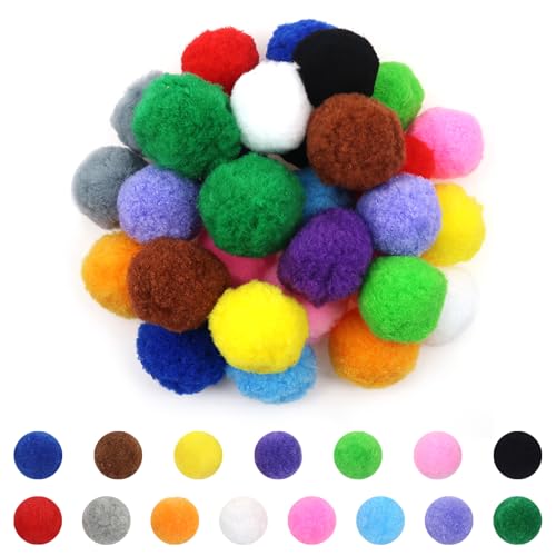 TOAOB 30pcs Large Pom Poms 2 Inch Multicolour Craft Pom Poms Fuzzy Pompoms Balls for DIY Crafts Projects Home Decorations