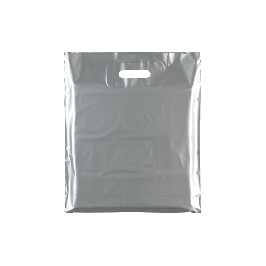 Plastic Carrier Bags with Die-Cut Handles –Reusable & Recyclable LDPE –Durable Retail Shopping Bags for Clothing, Gifts, Takeaways, and Events