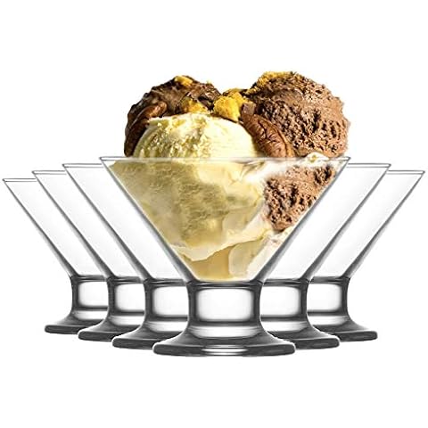 LAV 12x Crema Glass Ice Cream Bowls Set Cover