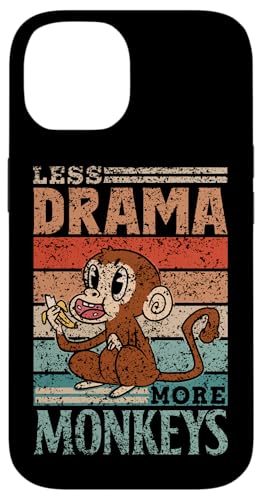 Less Drama More MonkeysiXEh}EAEL[ o[ L[Y  Ȃ X}zP[X iPhone 14 p