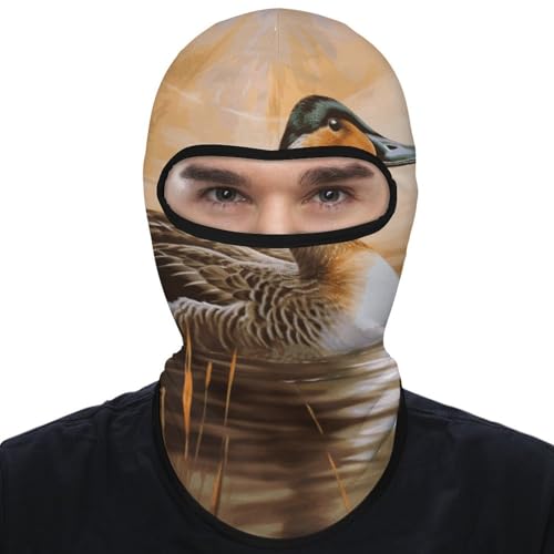 Balaclava para hombre y mujer, máscara para esquiar, cubreboca completo con diseño de pintura al óleo de pato, ideal para ciclismo y motociclismo miniatura 1