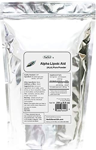 NuSci Pure ALA RS- Alpha Lipoic Acid Powder (250 Grams (8.8 oz))