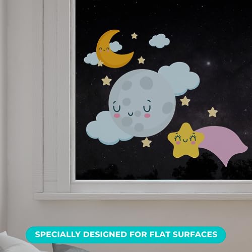 Vinilo decorativo Luna y Estrellas para habitación 30x25 in miniatura 3