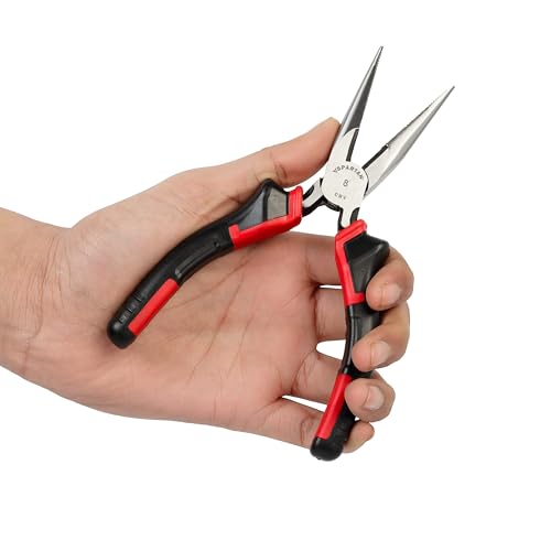 Image of Spartan 6 Inch Long Nose Plier With Chrome Vanadium Steel | Narrow Nose For Precision Work | Designed For Gripping, Bending And Holding Wires | Home DIY, Electrician And Workshop Use