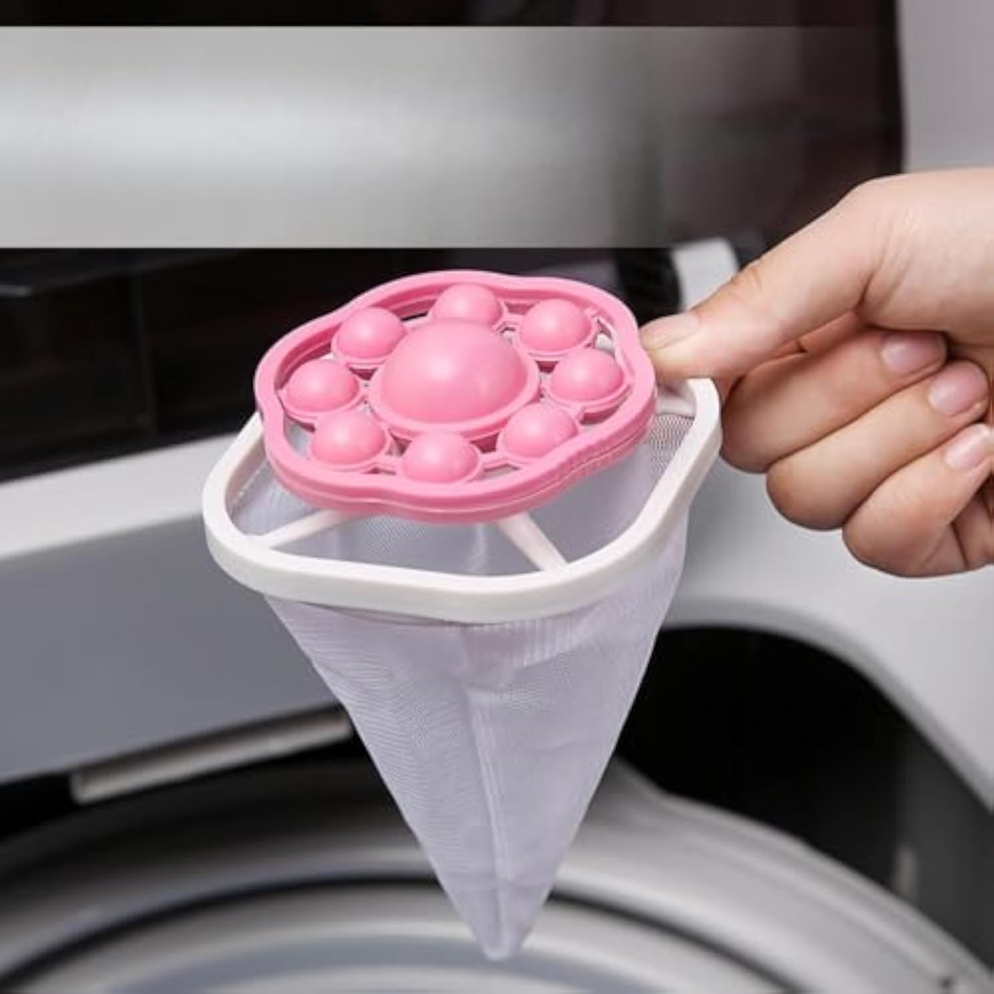 Reusable Hair Remover Catcher for Washing Machine, Pink