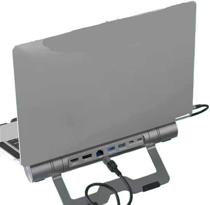 Docking Station Vertical con Soporte para Laptop 4K@60Hz HDMI Ethernet PD 3.0 USB A miniatura 4