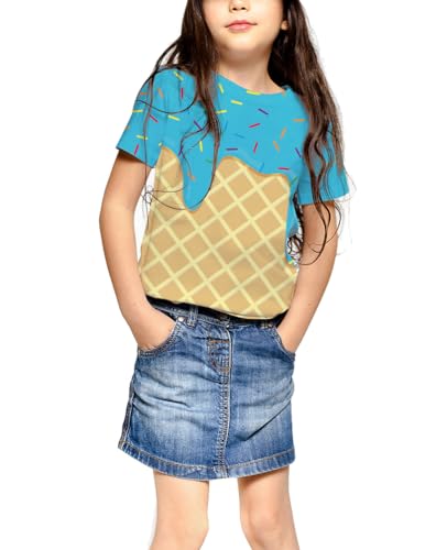 Image of Ainuno Graphic Tees for Boys Girls Kids 7-14Y, Summer Short Sleeve T Shirt Cool 3D Print