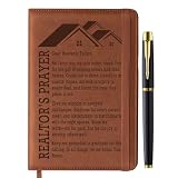 Realtor Gifts, Realtor’s Prayer Leather Refillable Journal Notebook 200 Lined Pages with Pen Closing Gift Real Estate Agent Gifts for Women Men Thank You Gift Salesman, Boss, Coworkers, Employees