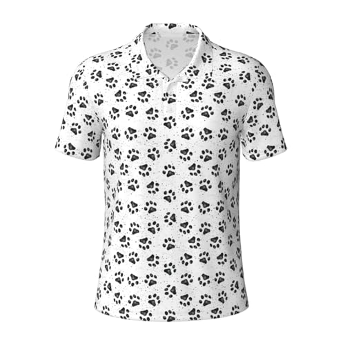 Chemise à manches courtes pour homme motif patte de chien respirante