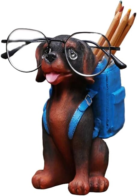 Cute Dog Pen Holder - Non-Toxic Resin Material, Ideal Desktop Organizer for Home, Office & School, A Unique Decorative Piece, Great Christmas Gift for Dog Owners & Pet Lovers (black)